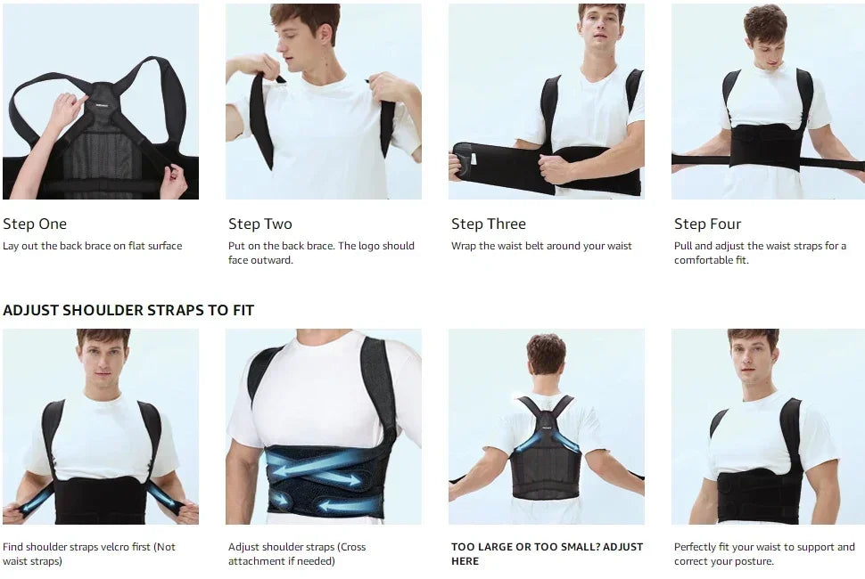 Posture Corrector - Back Orthopedic Straps for Men and Women