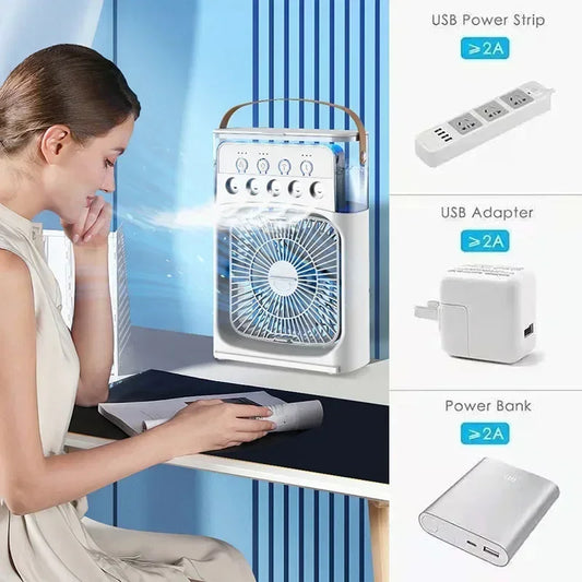 3 In 1 Fan AIr Conditioner | LED Night Light | Portable Humidifier