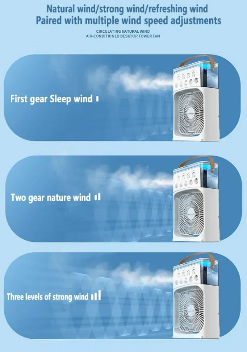 3 In 1 Fan AIr Conditioner | LED Night Light | Portable Humidifier