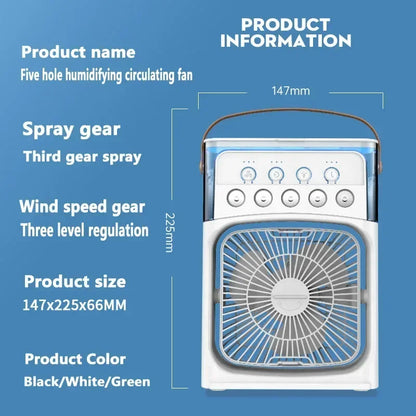 3 In 1 Fan AIr Conditioner | LED Night Light | Portable Humidifier